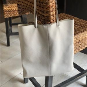 Banana Republic white leather tote - used once.